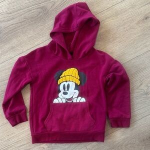 Disney Burgundy Hoodie with Mickey Mouse Design